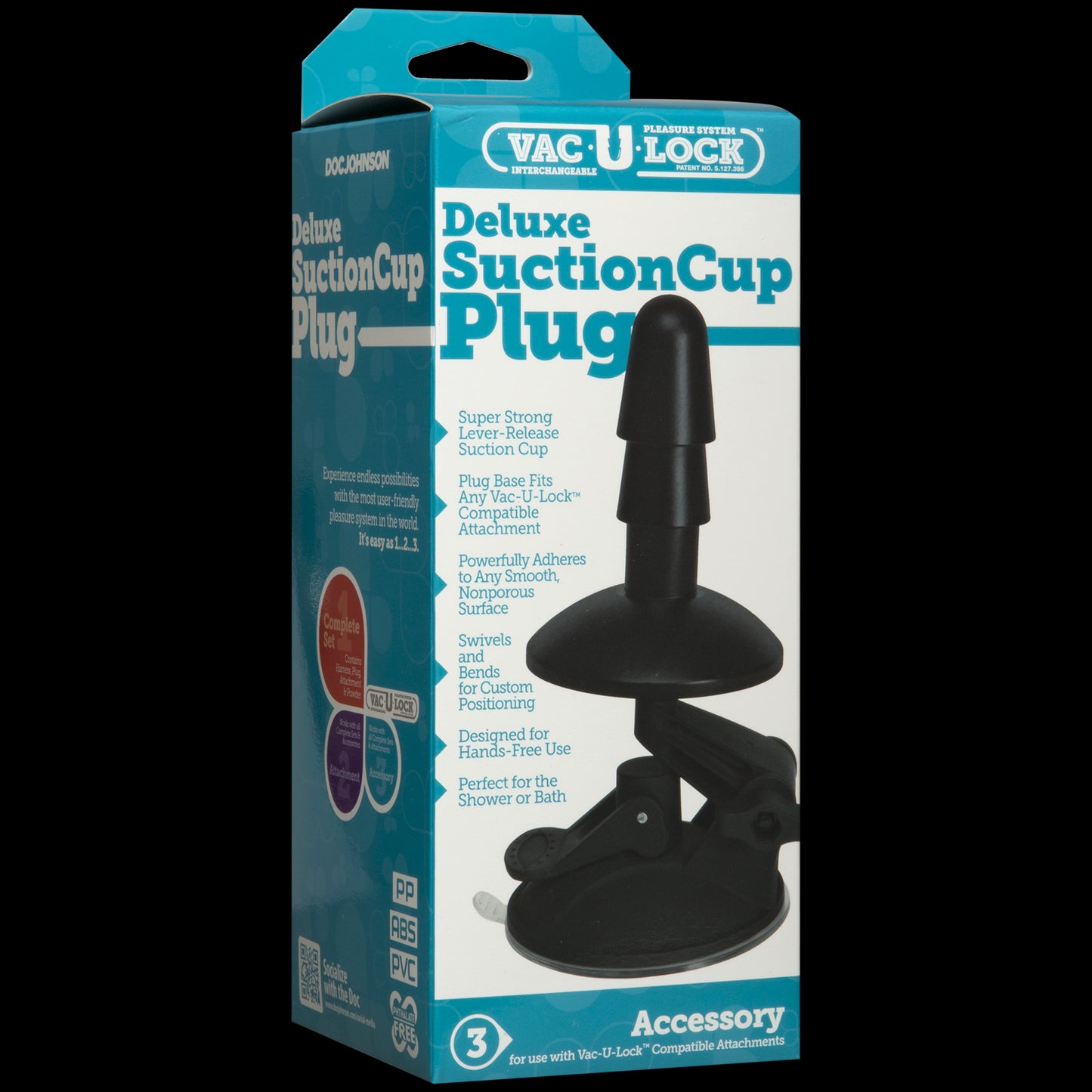Кріплення для душу з присоскою Doc Johnson Vac-U-Lock - Deluxe Suction Cup Plug (м'ята упаковка!!!)