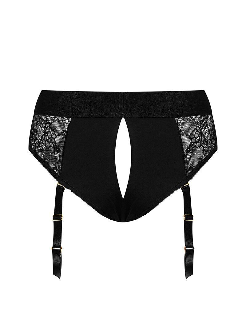 Мереживні трусики для страпона з підв’язками для панчіх Strap-On-Me DIVA HARNESS - XS