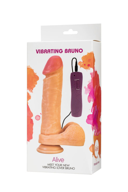 Фалоімітатор Alive Bruno з вібрацією, ПВХ, діаметр 4,3 см