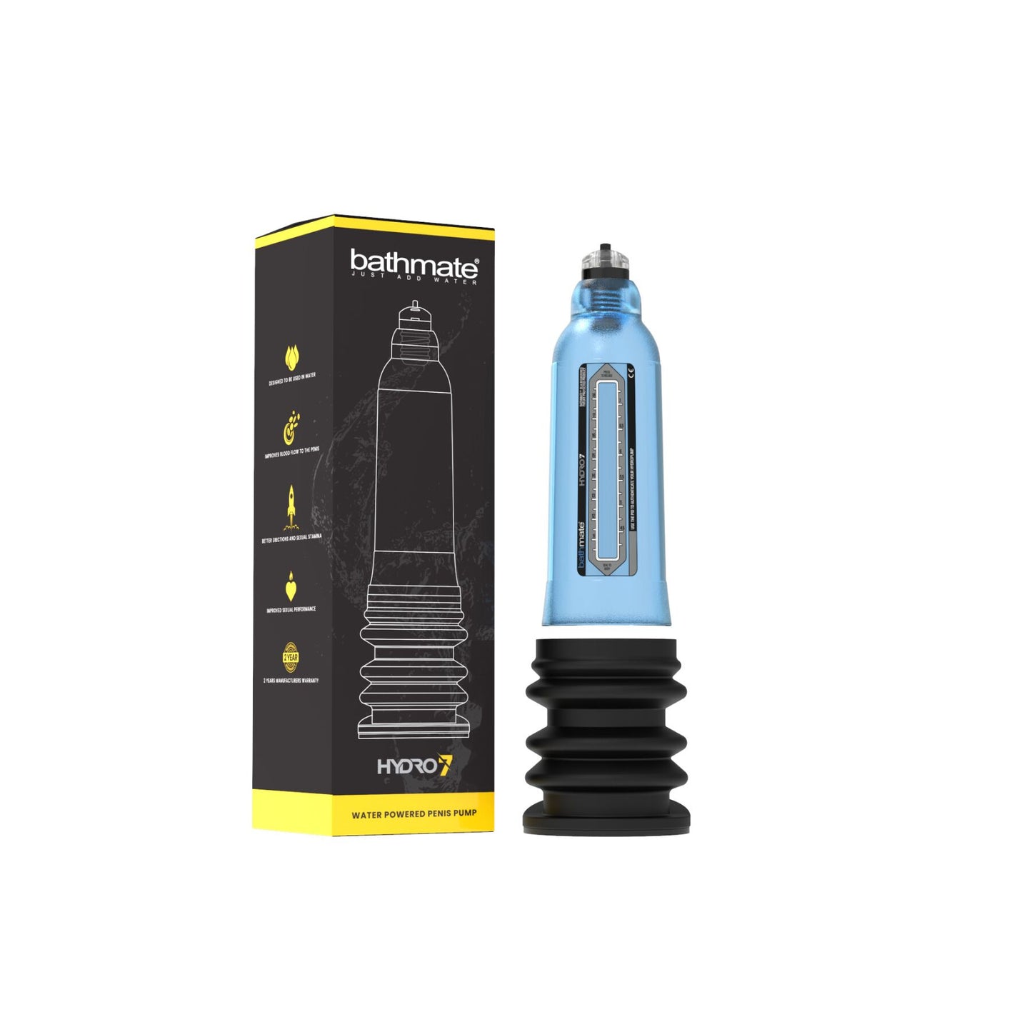 Гідропомпа Bathmate Hydro 7 Blue, для члена довжиною від 12,5 до 18 см, діаметр до 5 см