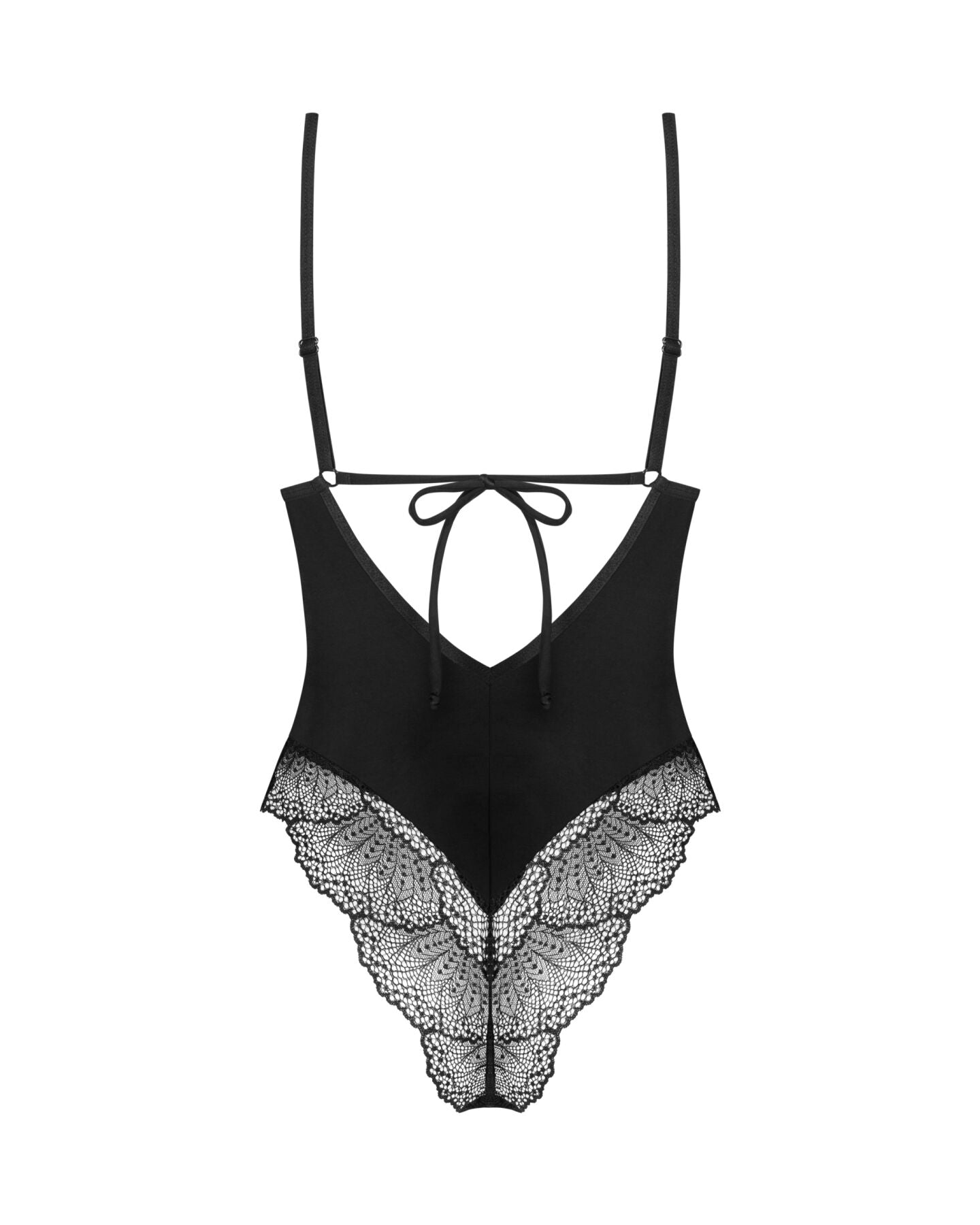 Тедді Obsessive Lobellis teddy, M/L, чорне, ліф з м’якою чашкою, відкрита спина, низ-стрінги