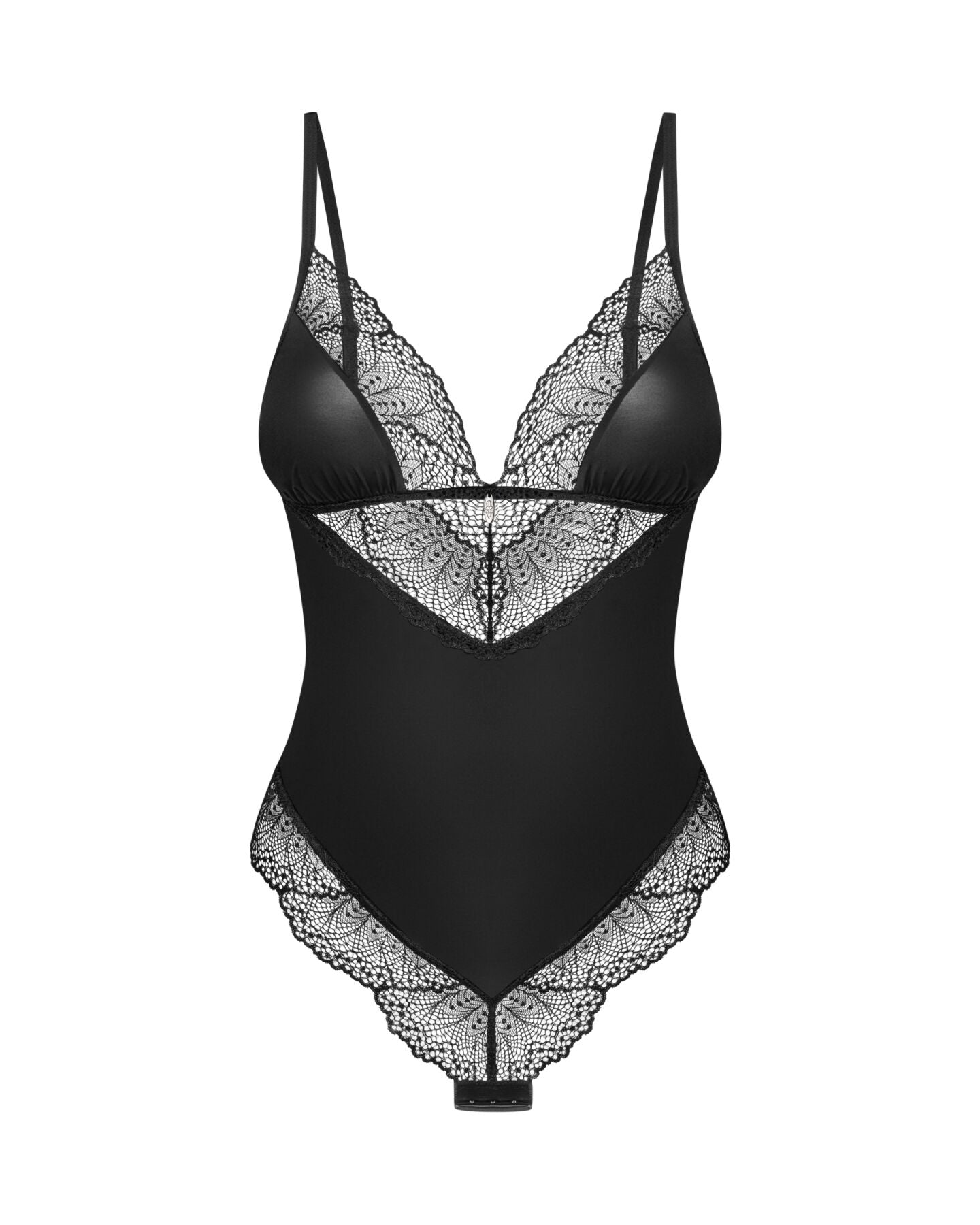 Тедді Obsessive Lobellis teddy, XS/S, чорне, ліф з м’якою чашкою, відкрита спина, низ-стрінги