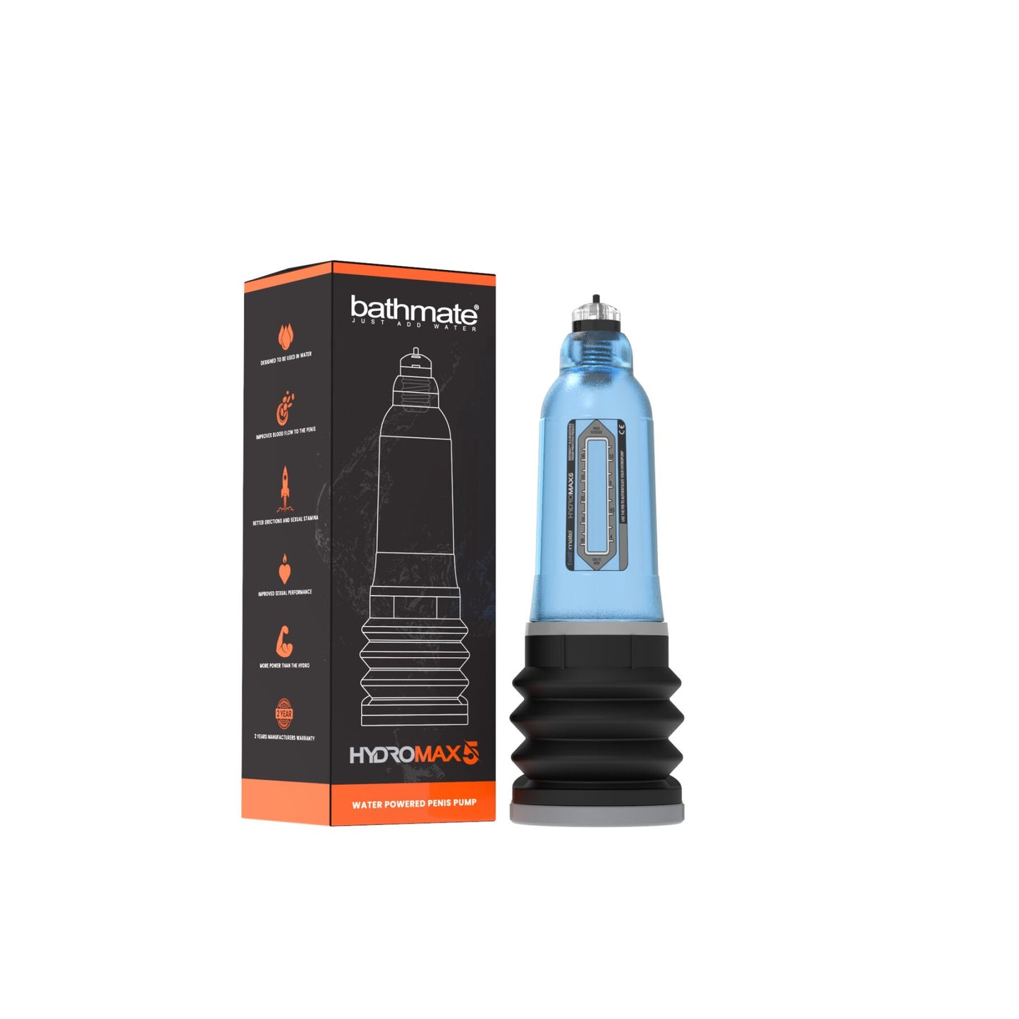 Гідропомпа Bathmate Hydromax 5 Blue, для члена довжиною від 7,5 до 12,5 см, діаметр до 4,5 см