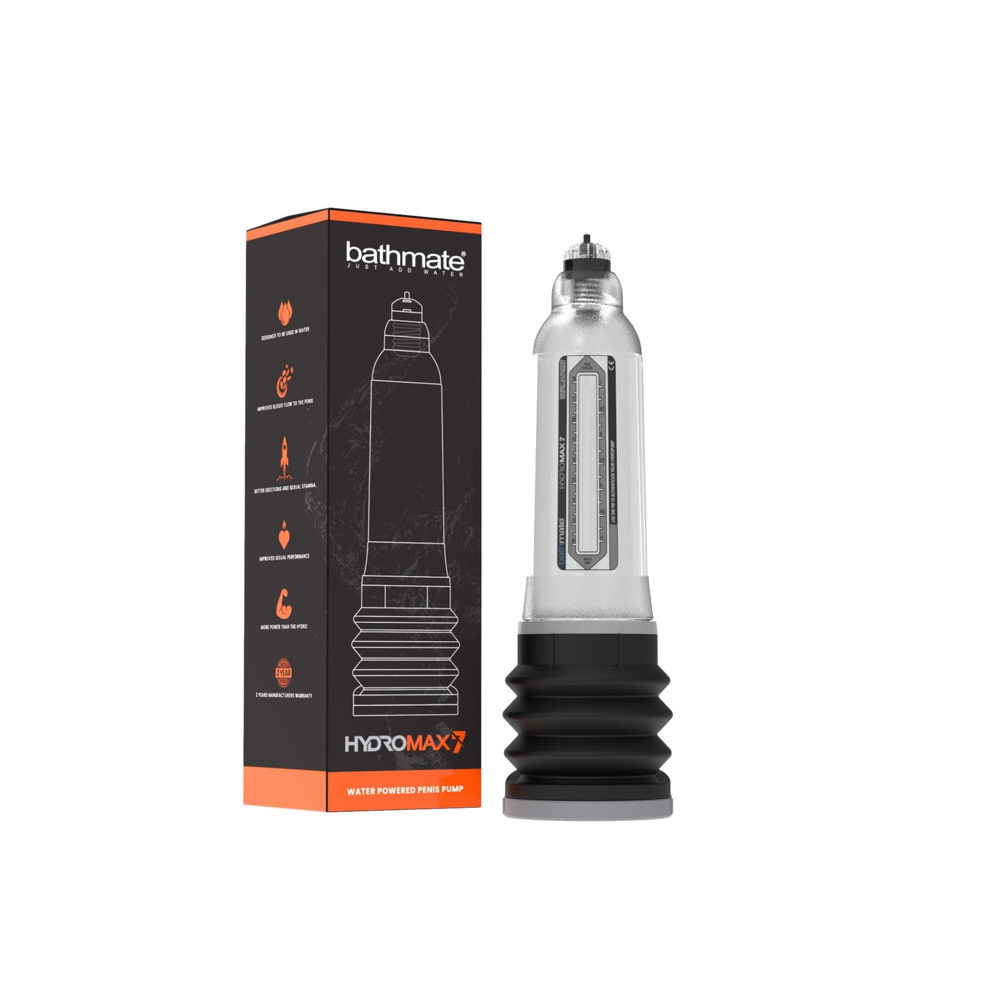 Гідропомпа Bathmate Hydromax 7 Clear, для члена довжиною від 12,5 до 18 см, діаметр до 5 см