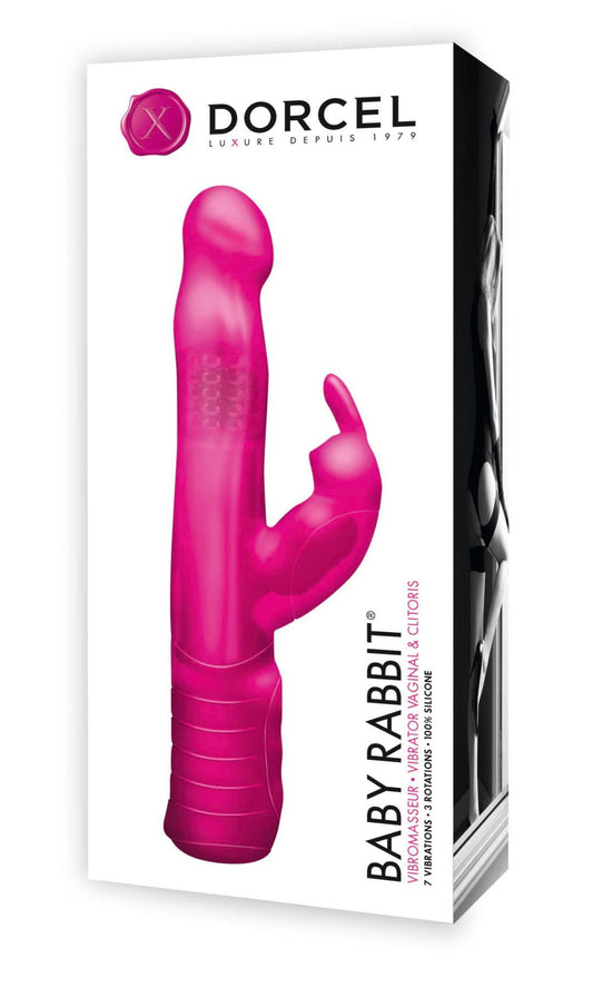 Вібратор-кролик Dorcel Baby Rabbit Pink з перлинним масажем і головкою, що обертається