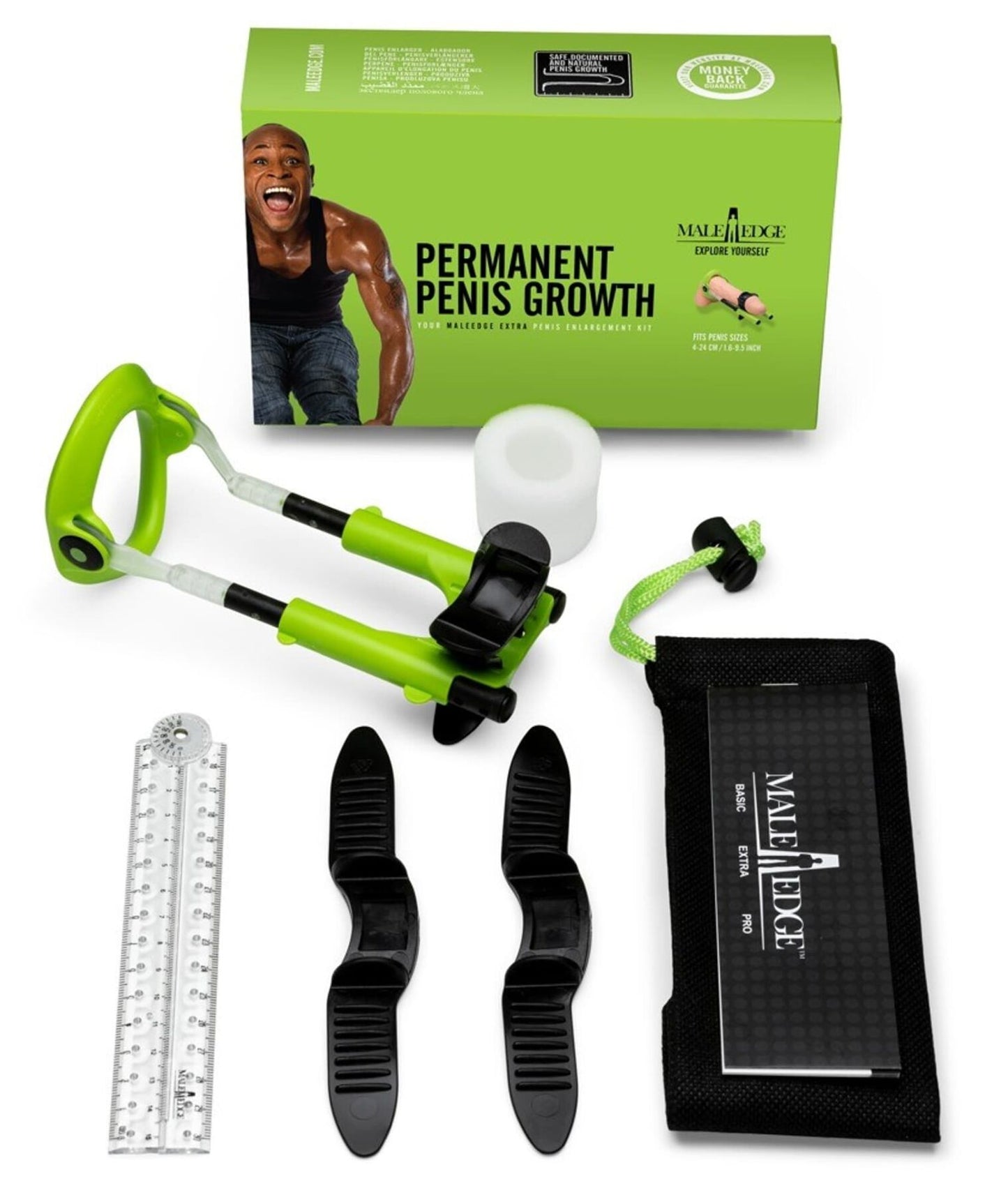 Екстендер для збільшення члена Male Edge Extra, ремінцевий, маса всього 65 г, міцний пластик