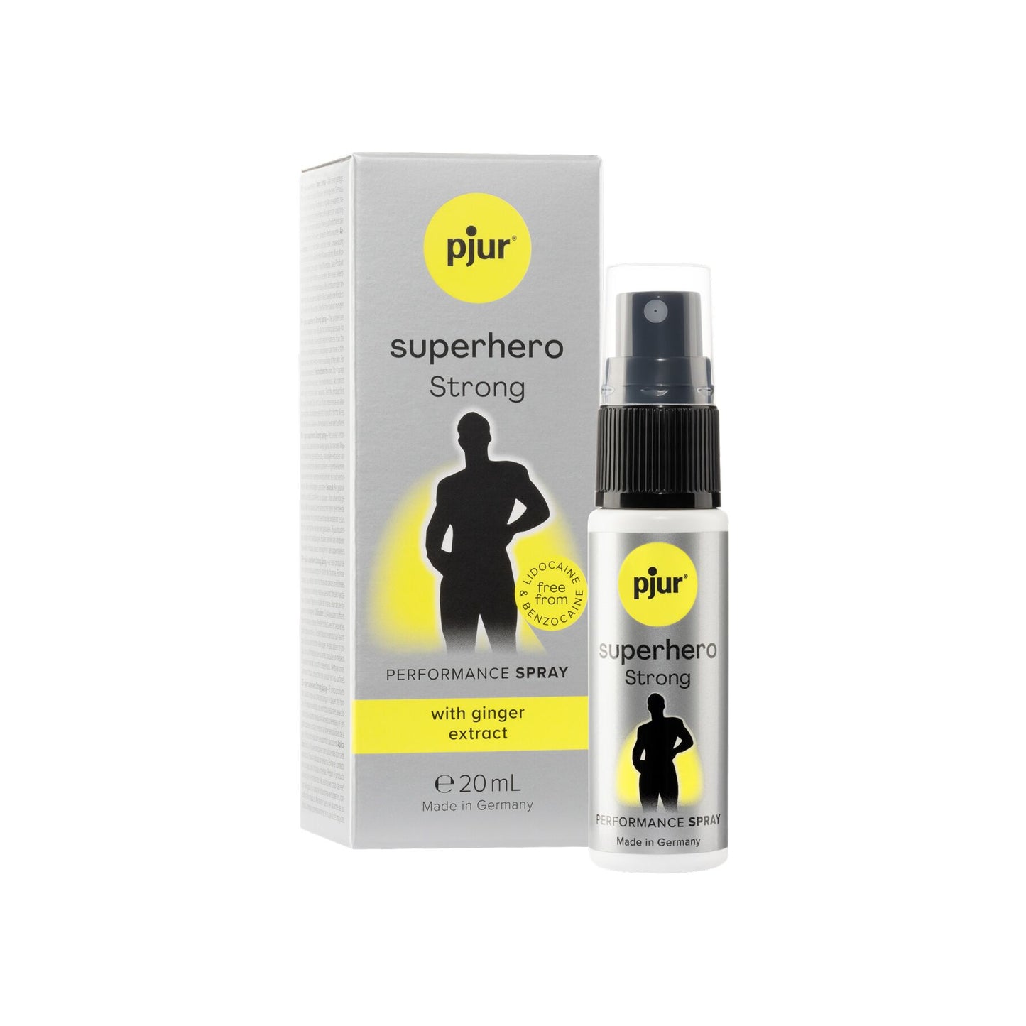 Пролонгувальний спрей pjur Superhero Strong Spray 20 ml, з екстрактом імбиру, всотується в шкіру