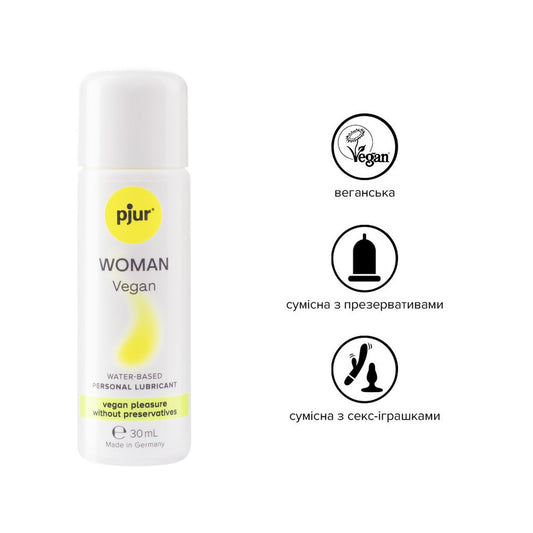 Лубрикант на водній основі pjur Woman Vegan 30 мл, чистий веганський склад, без консервантів