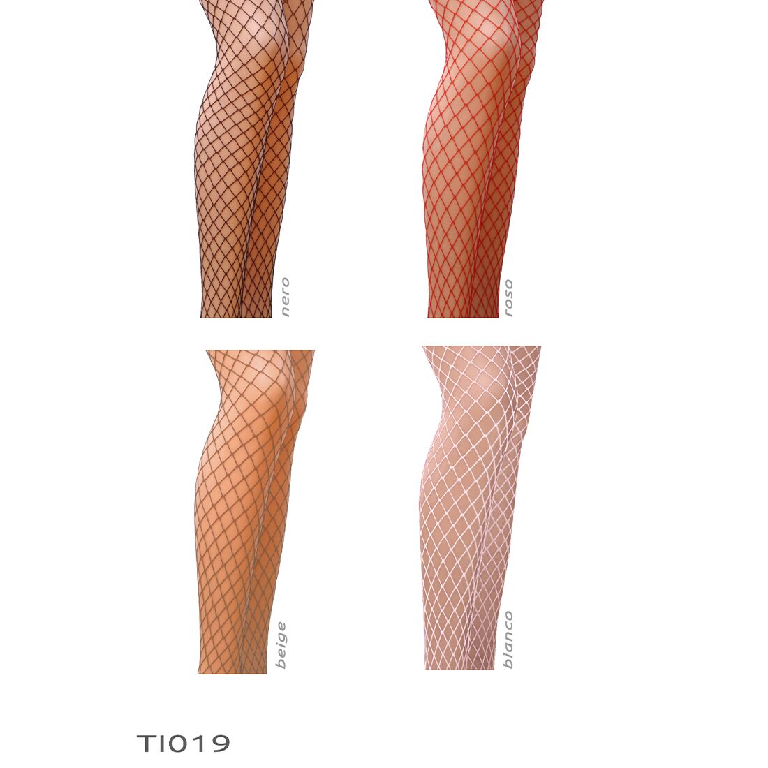 Колготки в сіточку без виділених трусиків Passion TI019 типу Кабаретка 3/4 (fishnet), nero