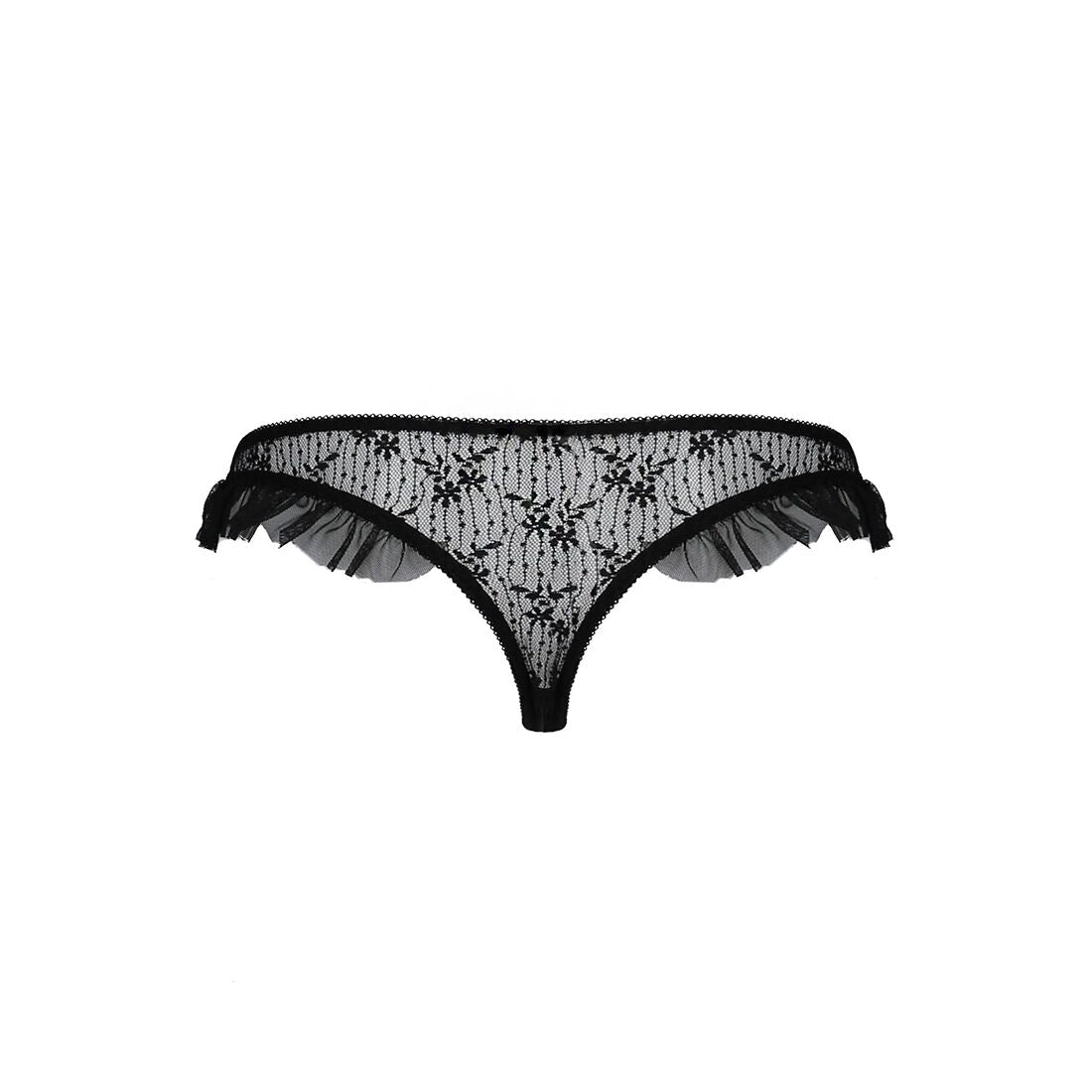 Трусики з оборками Passion Exclusive DONIA THONG S/M, black