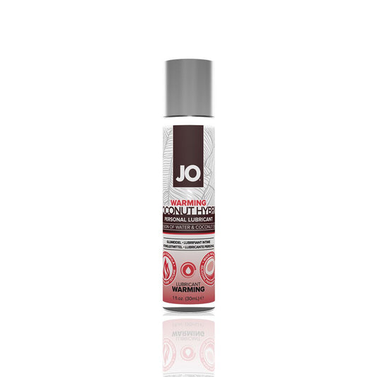 Розігрівальна змазка-крем з кокосовою олією JO Coconut Hybrid WARMING (30 мл) біла