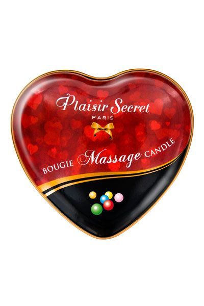 Розпродаж!!! Масажна свічка-серце Plaisirs Secrets Bubble Gum (35 мл) (термін 05.2026)