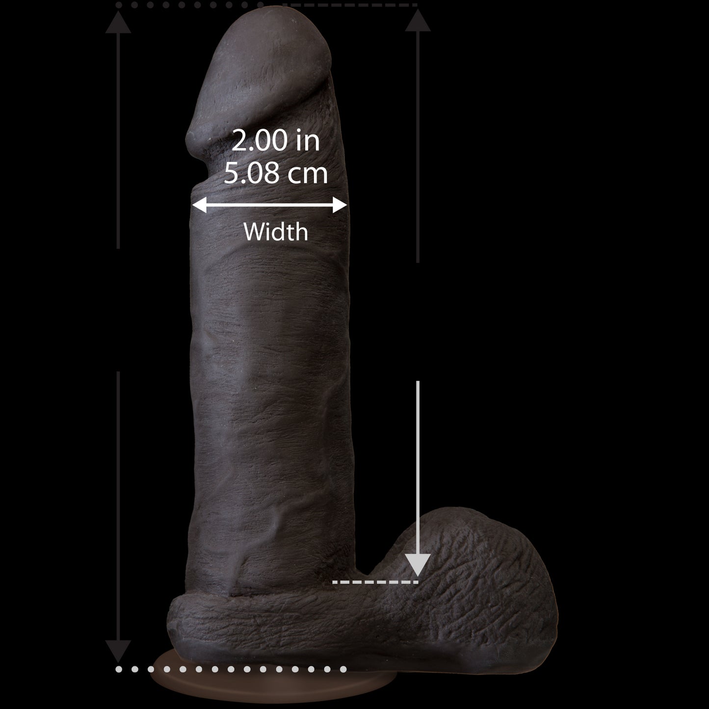 Фалоімітатор Doc Johnson The Realistic Cock 8 inch Black - ULTRASKYN, Vack-U-Lock, діаметр 5,1 см