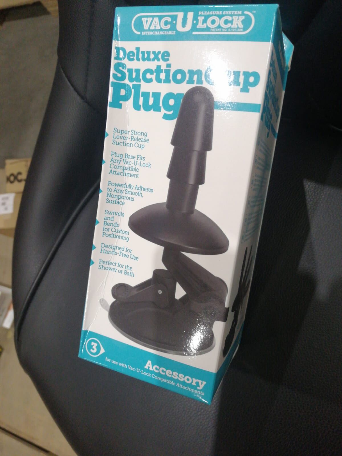 Кріплення для душу з присоскою Doc Johnson Vac-U-Lock - Deluxe Suction Cup Plug (м'ята упаковка!!!)