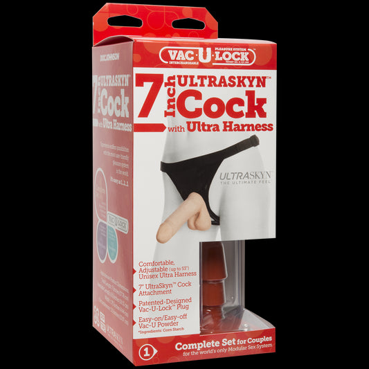 Трусики зі страпоном Doc Johnson Vac-U-Lock 7 Inch ULTRASKYN Ultra Harness, діаметр 4,3 см