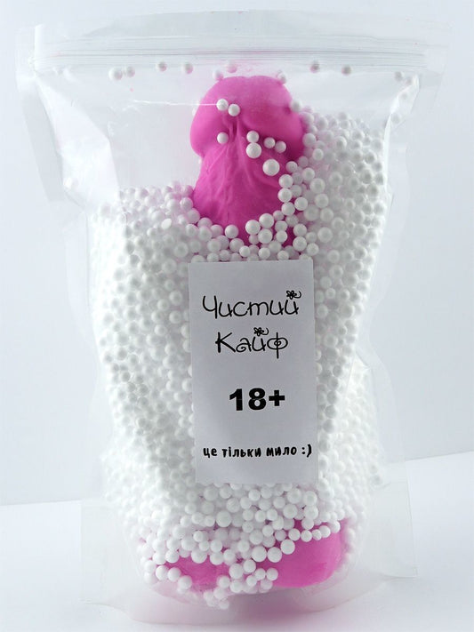 Крафтове мило-член із присоскою Чистий Кайф Violet size XL, натуральне