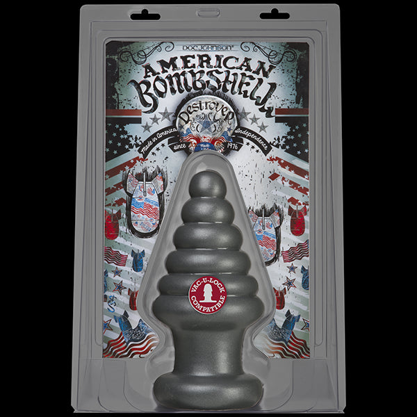 Анальна пробка для фістингу Doc Johnson American Bombshell Destroyer Gun Metal, діаметр 10,7 см