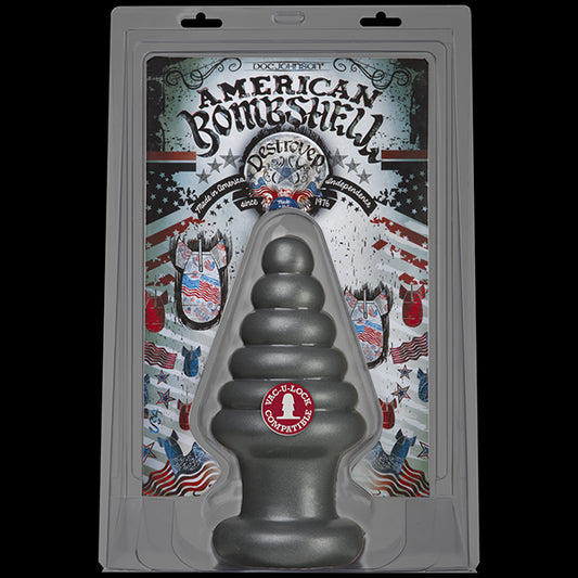 Анальна пробка для фістингу Doc Johnson American Bombshell Destroyer Gun Metal, діаметр 10,7 см