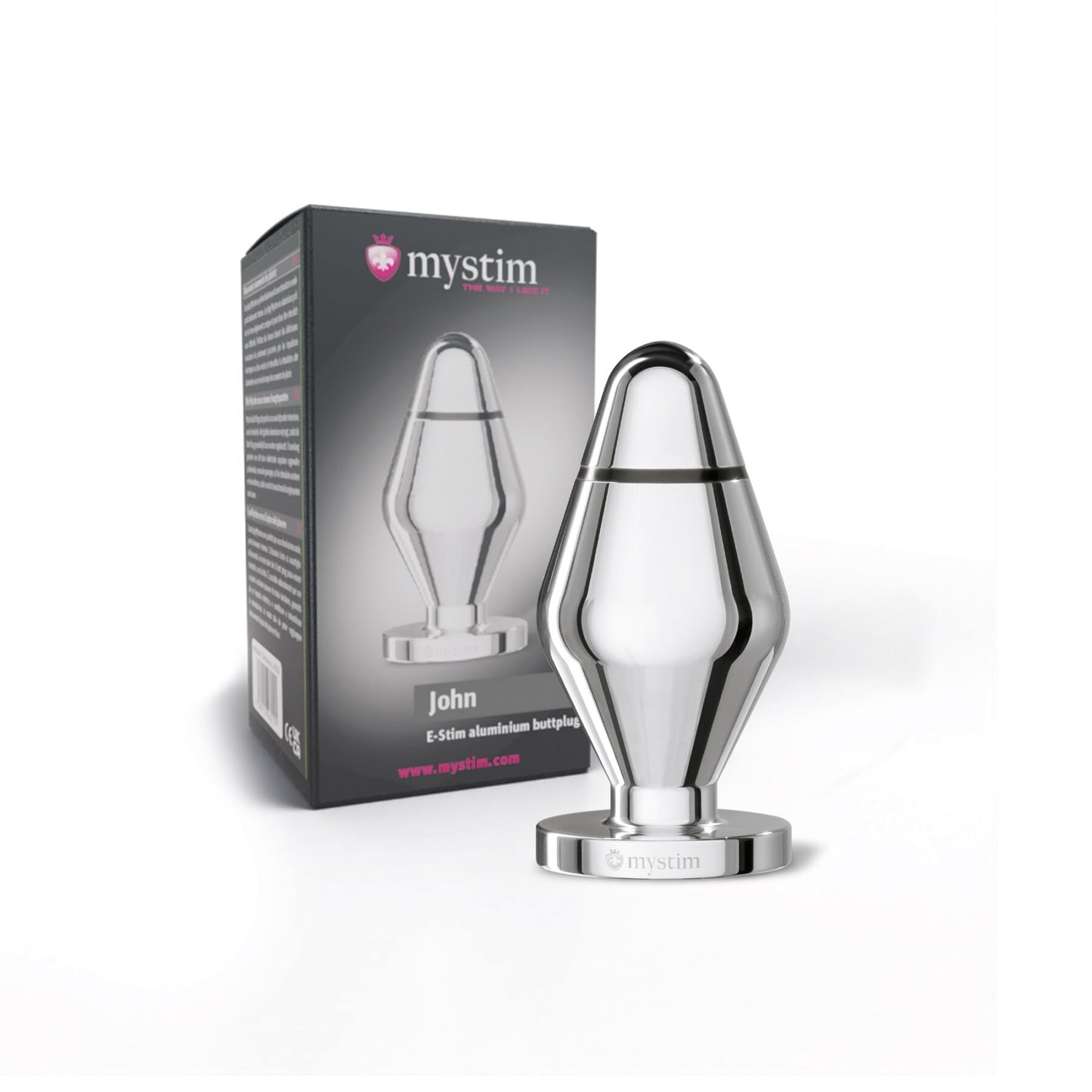 Металева анальна пробка Mystim John для електростимулятора, діаметр 5 см