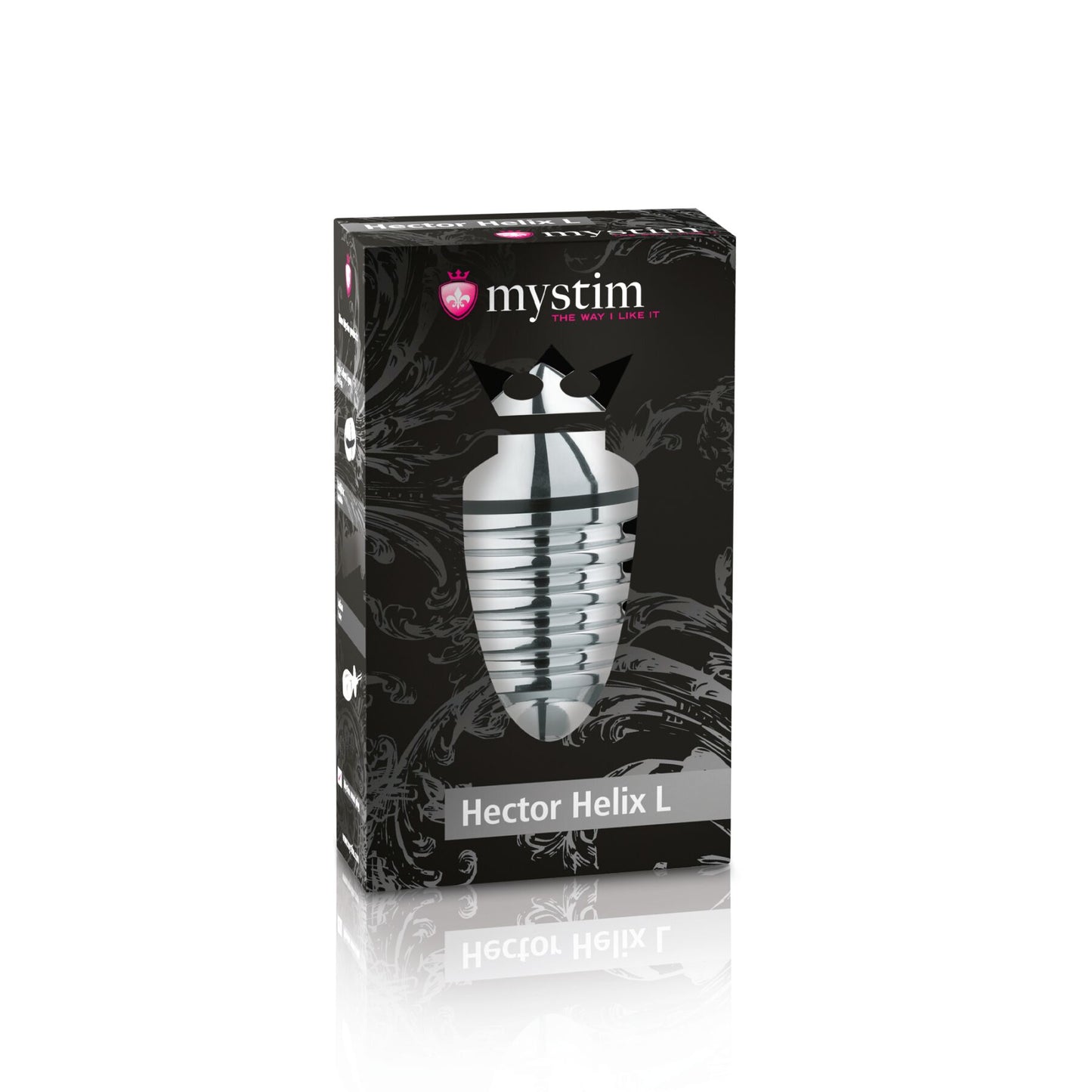 Металева анальна пробка Mystim Hector Helix L для електростимулятора, діаметр 5 см