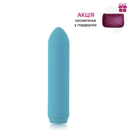Мінівібратор Je Joue - Classic Bullet Vibrator Teal з глибокою вібрацією і фіксацією на палець  + подарунок косметичка