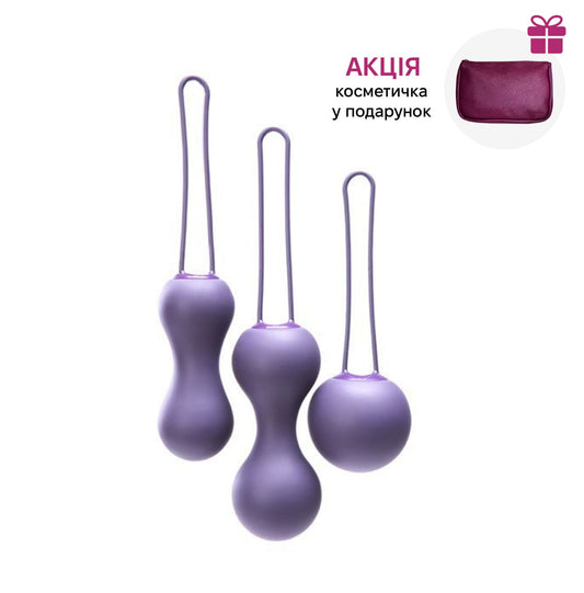 Набір вагінальних кульок Je Joue - Ami Purple, діаметр 3,8-3,3-2,7см, вага 54-71-100гр  + подарунок косметичка