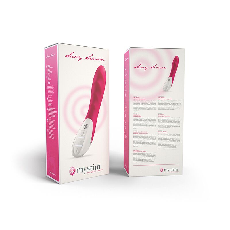 Потужний вібратор Mystim Sassy Simon Pink з двома моторами і стимулювальним рельєфом