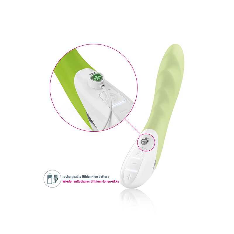 Потужний вібратор Mystim Sassy Simon Green з двома моторами і стимулюючим рельєфом