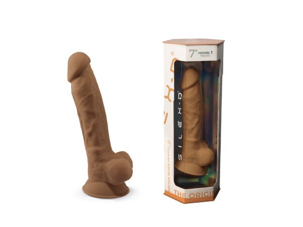 Фалоімітатор SilexD Johnny Caramel (MODEL 1 size 7in), двошаровий, силікон + Silexpan, діаметр 3,8см