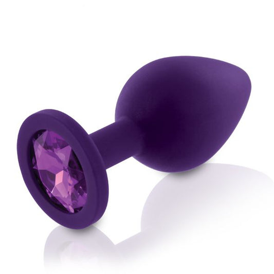 Набір силіконових анальних пробок із кристалом Rianne S: Booty Plug Set Purple, діаметр 3,2см, 3,5см, 4,2см