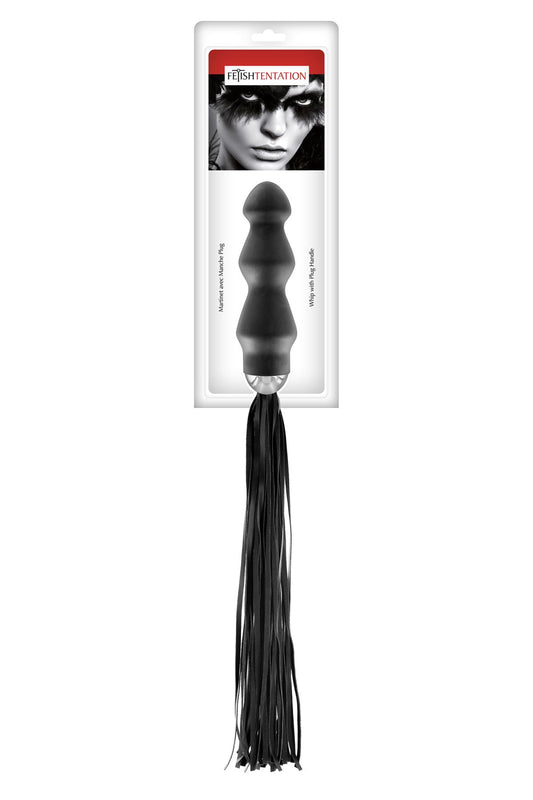 Флогер з ручкою - анальним плагом Fetish Tentation Whip with Plug Handle