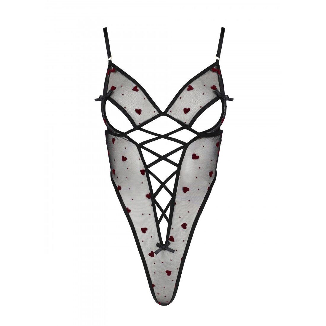 Еротичний боді з малюнком Passion LOVELIA BODY L/XL, black