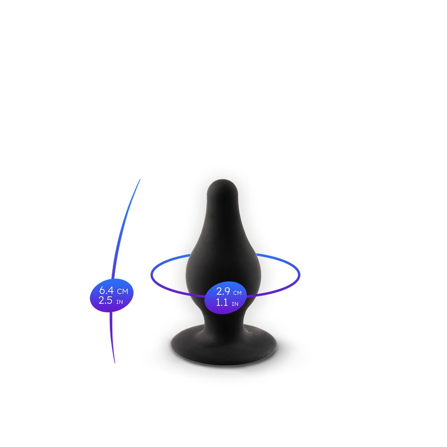 Анальна пробка SilexD (Model 2 size XS) двошарова, силікон+Silexpan, діаметр 2,9 см