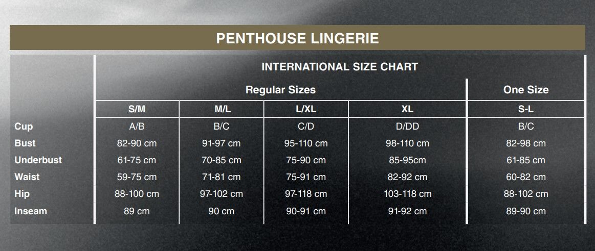 Бебі-дол з ажурним бралетом та високим розрізом Penthouse - Sweet Beast Black L/XL