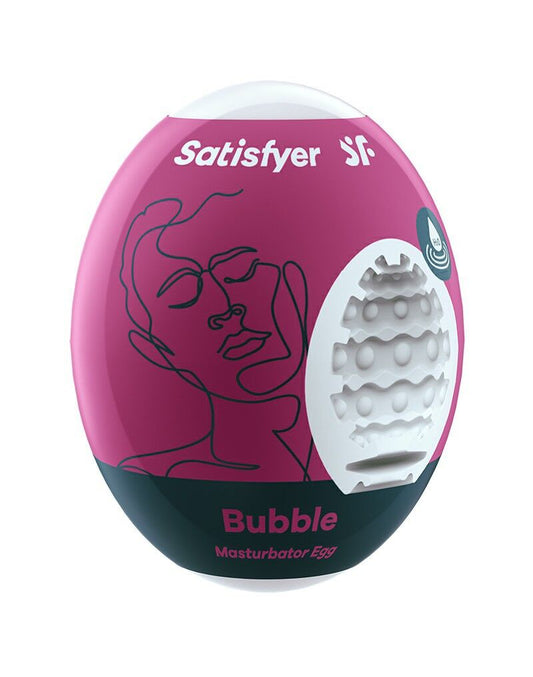 Самозмащувальний мастурбатор-яйце Satisfyer Masturbator Egg Bubble, одноразовий, не потребує змазки