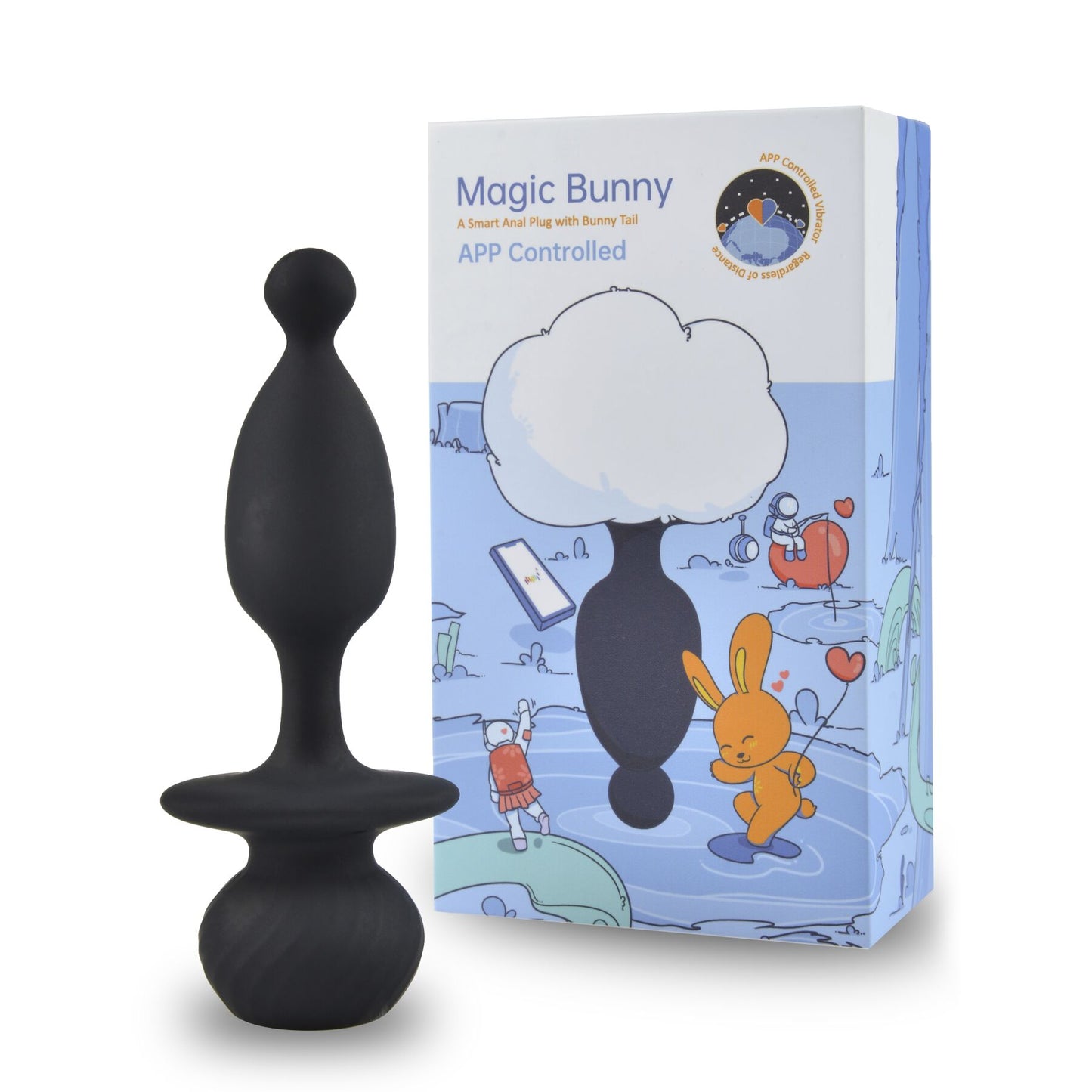 Анальна смарт-пробка Magic Motion Bunny зі знімним пухнастим хвостиком, керування зі смартфона