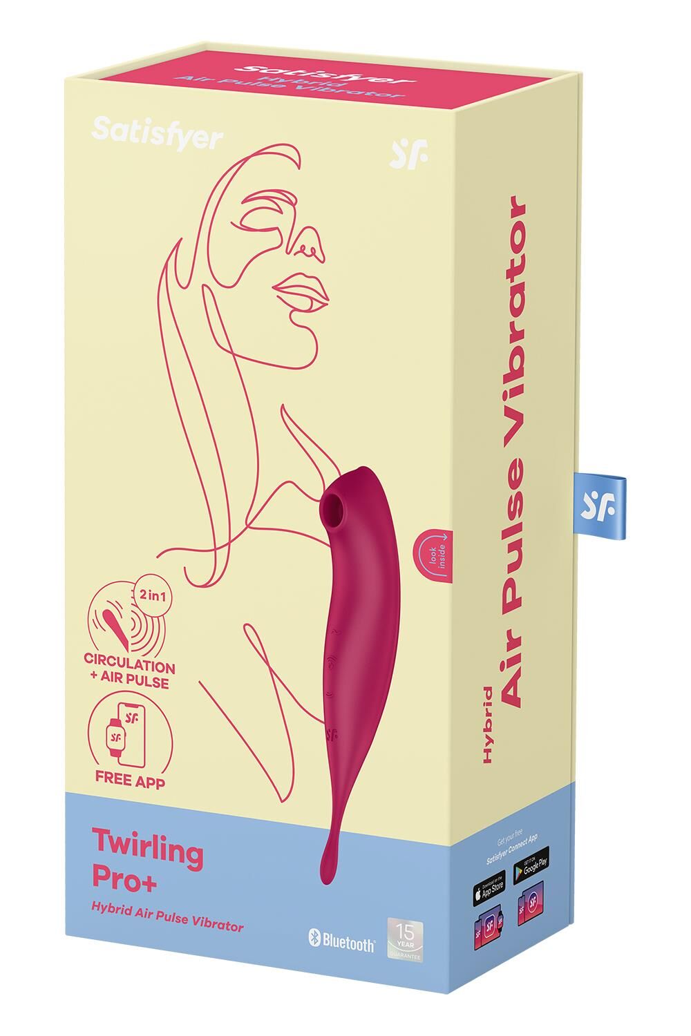 Смарт-вібратор для клітора з вакуумною стимуляцією Satisfyer Twirling Pro+ dark red