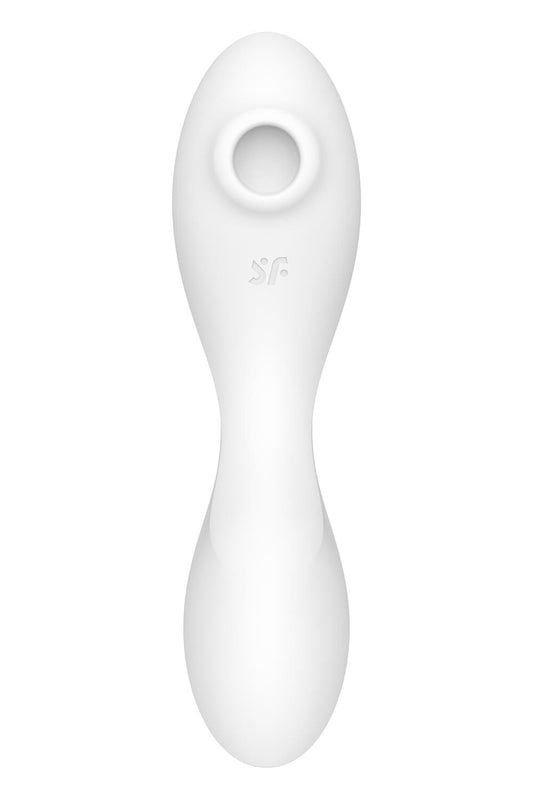Вакуумний смарт-стимулятор із вібрацією Satisfyer Curvy Trinity 5 (White), керування зі смартфона