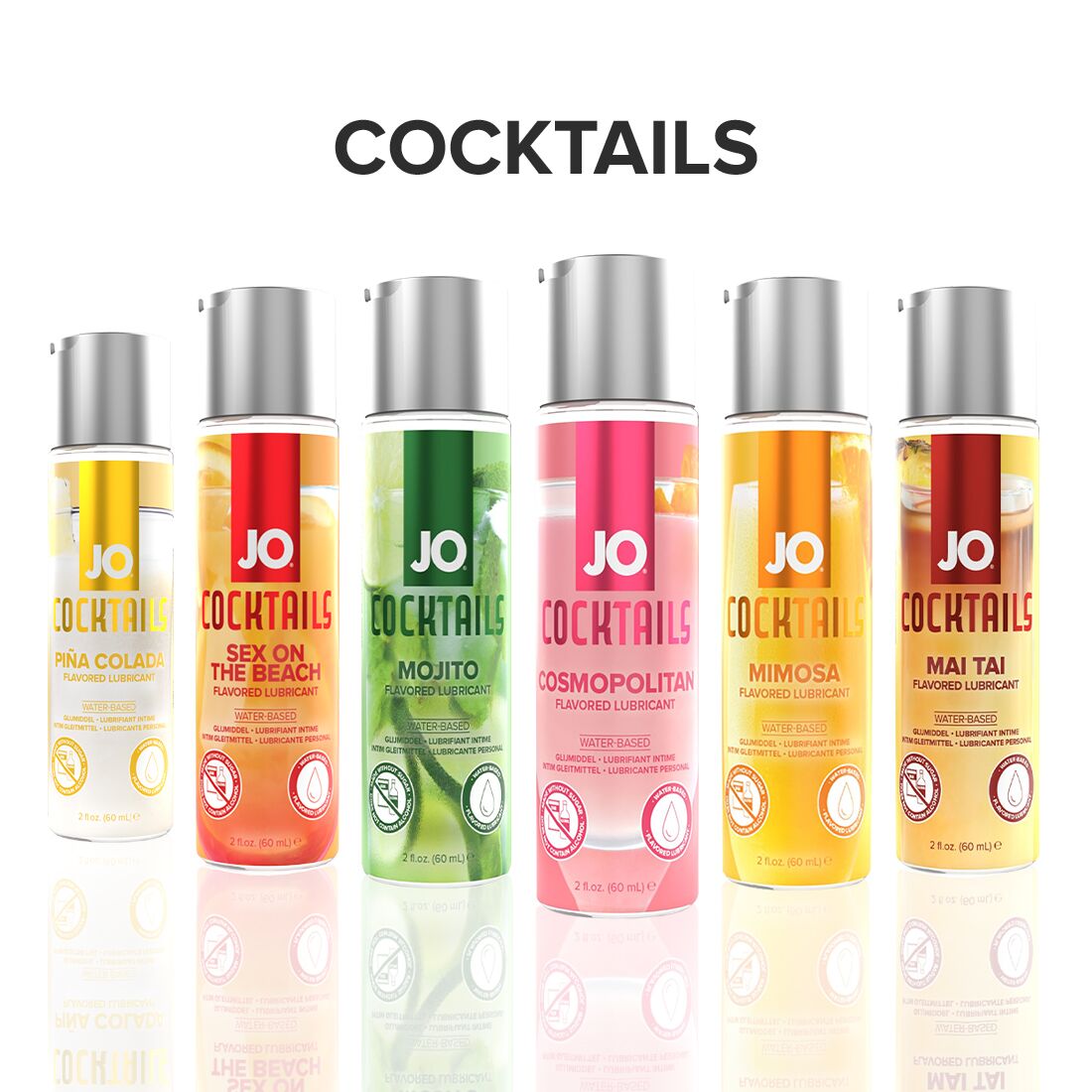 Лубрикант на водній основі JO Cocktails — Cosmopolitan без цукру, рослинний гліцерин (60 мл)