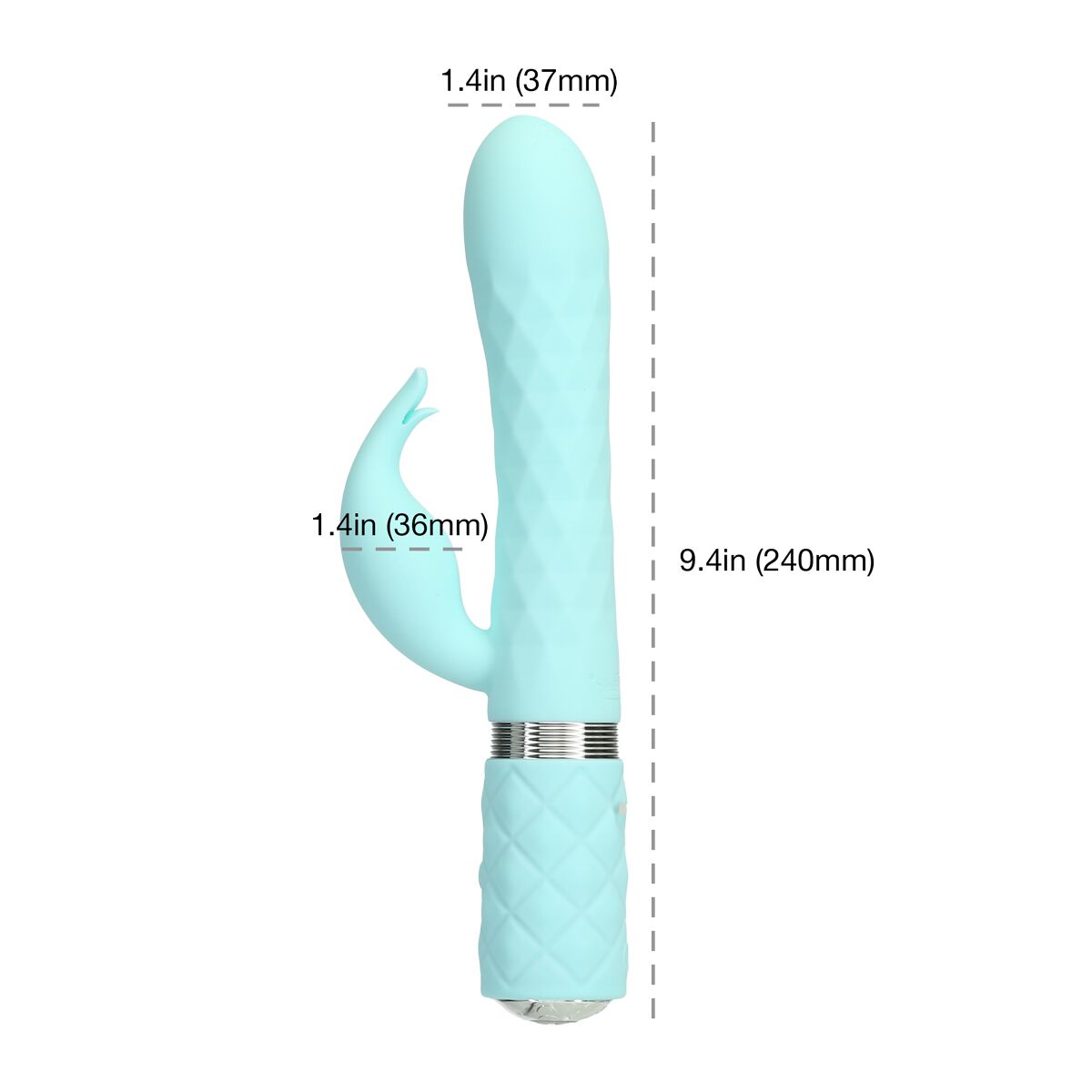 Розкішний кролик з ротацією та вібрацією Pillow Talk Lively Teal, кристал Сваровскі, потрійний відро