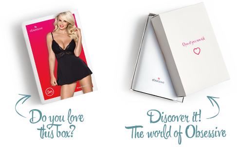 (SALE) Сатиновий пеньюар із мереживом Obsessive 810-BAB-1 babydoll & thong S/M