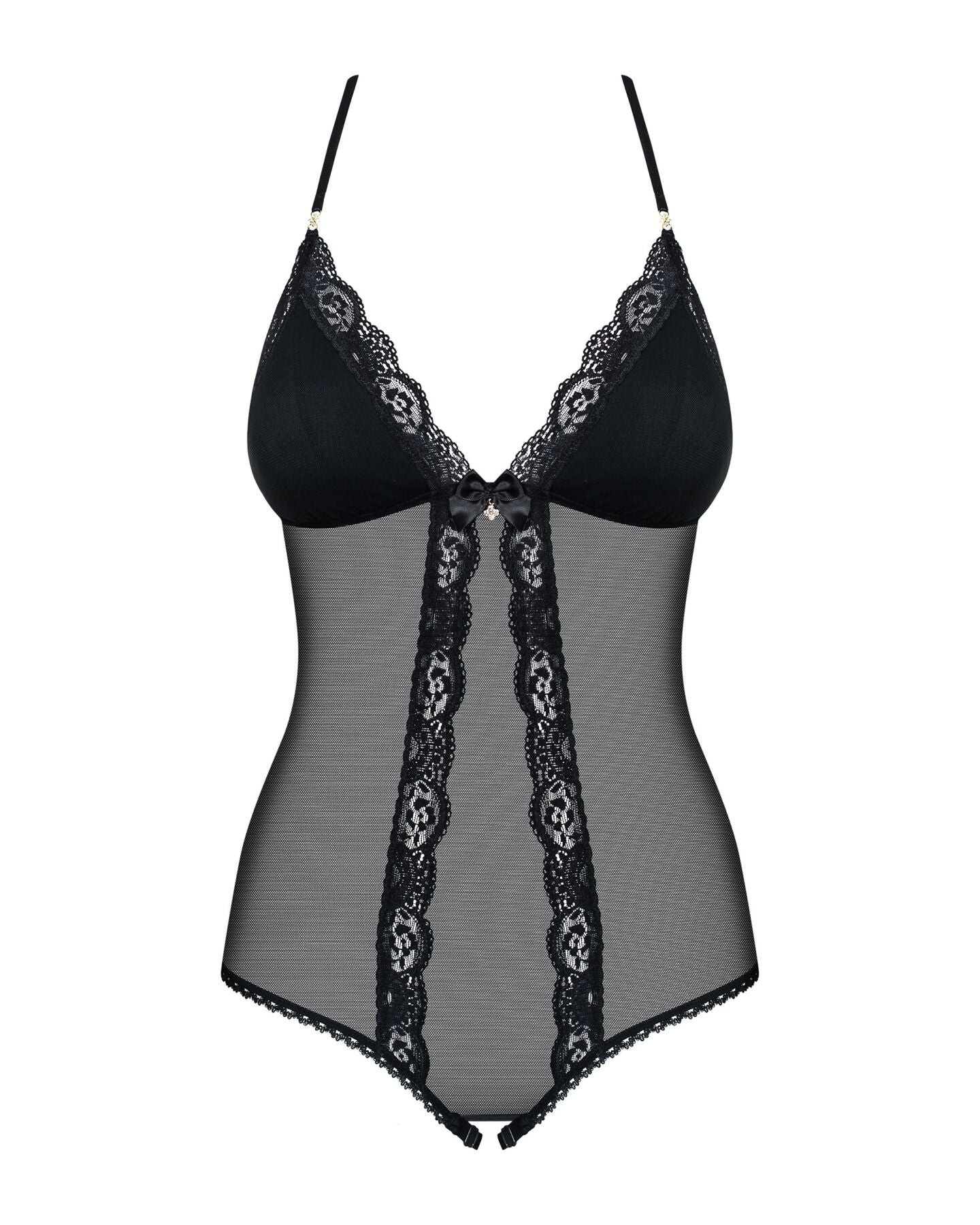 Сітчастий боді з відкритими сідницями Obsessive 841-TED-1 teddy S/M, чорний