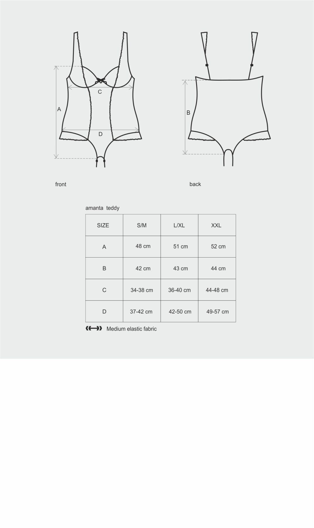 (SALE) Сітчасте боді на кісточках Obsessive Amanta teddy S/M, чорне, з доступом