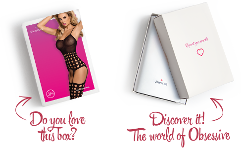 (SALE) Бодістокінг Obsessive Bodystocking G310 S/M/L, топ, панчохи, підв’язки, круглі вирізи