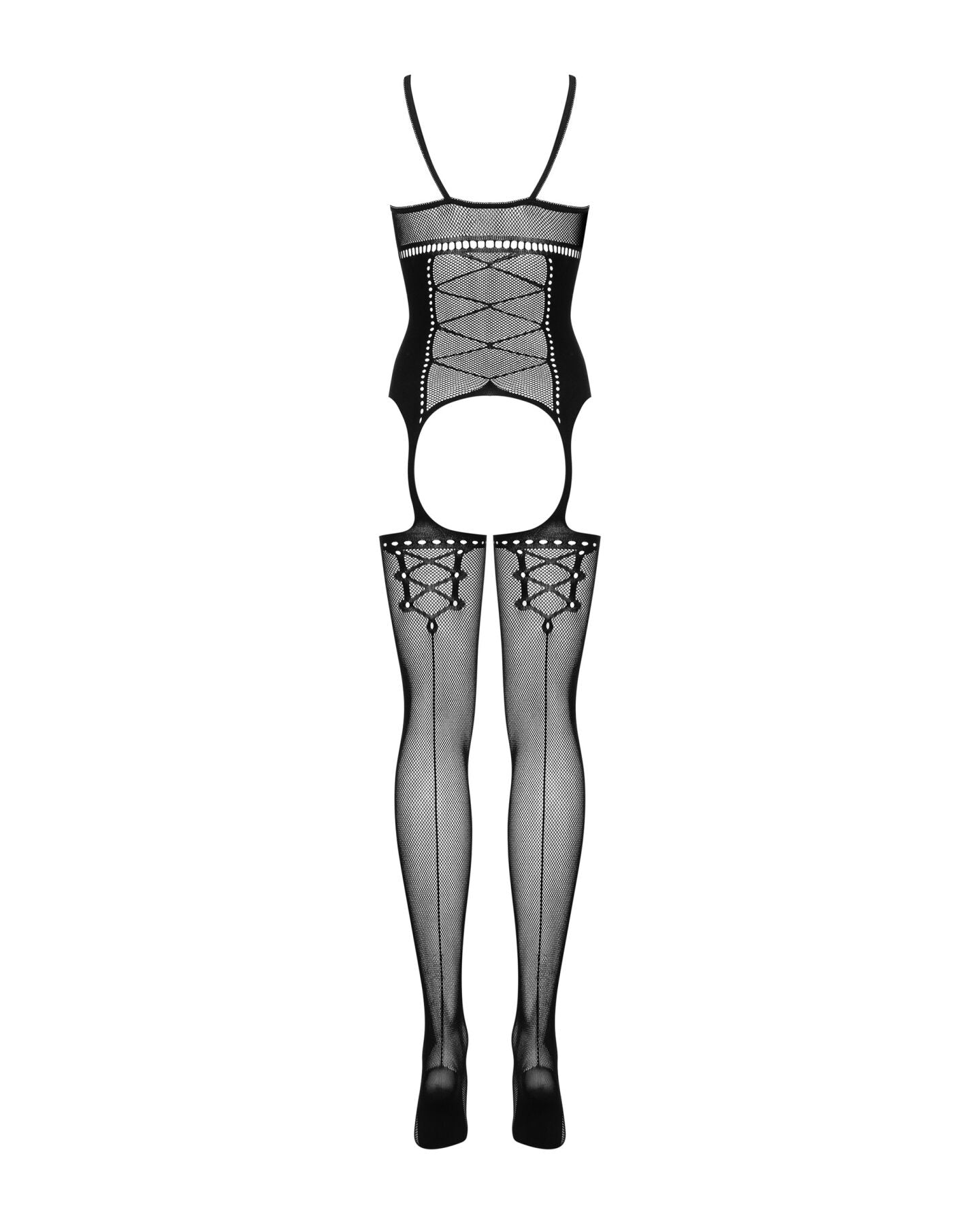 Бодістокінг Obsessive Bodystocking G314 S/M/L, імітація корсета та корсетної шнурівки