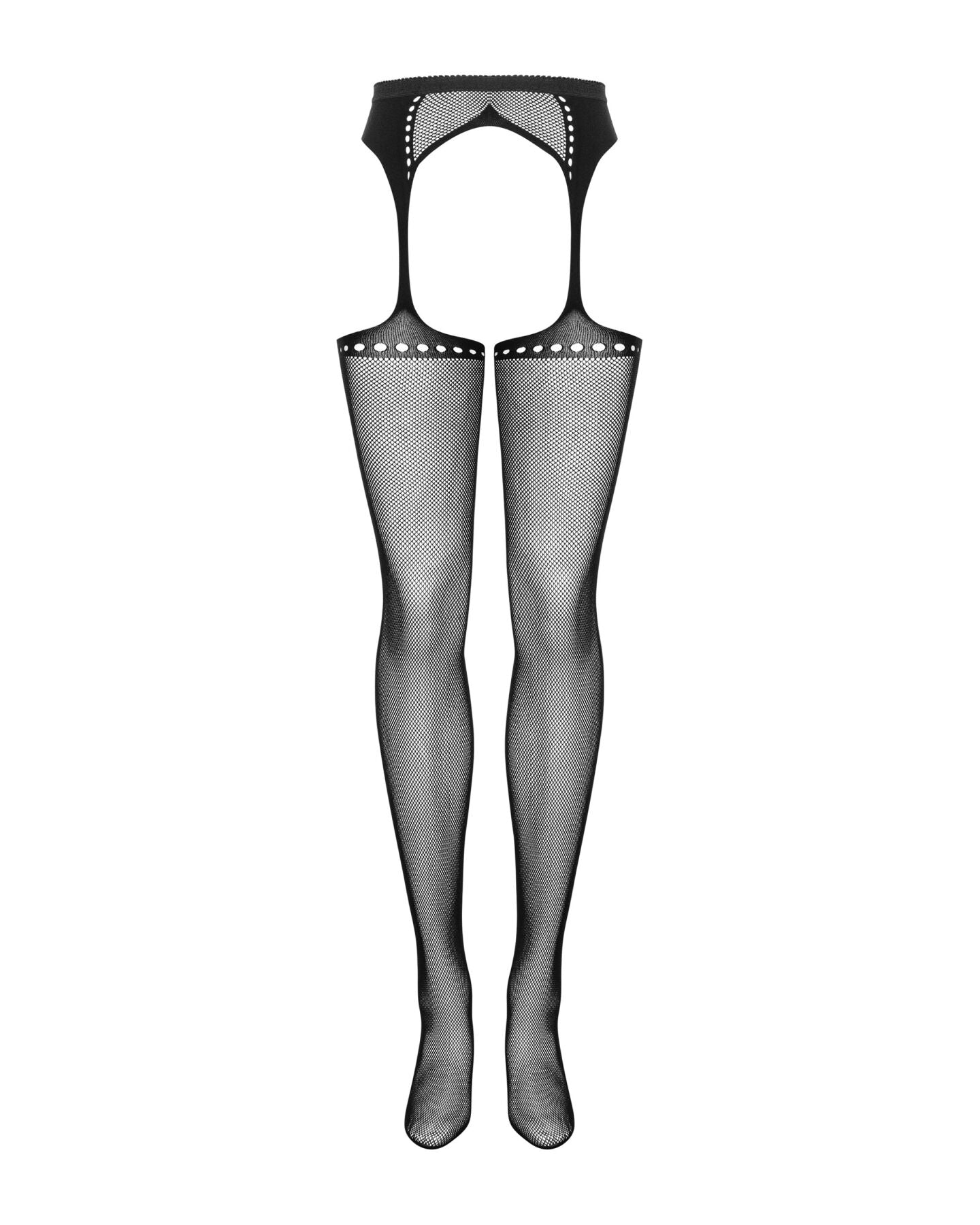 Сітчасті панчохи-стокінги зі стрілкою Obsessive Garter stockings S314 S/M/L, чорні, імітація гартері