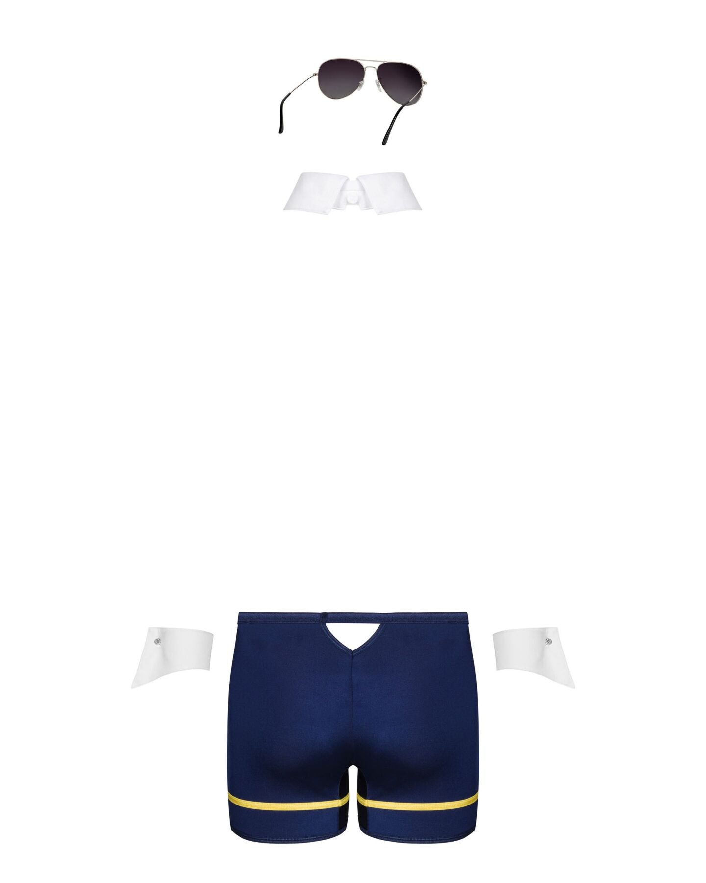 Еротичний костюм пілота Obsessive Pilotman set 2XL/3XL, боксери, манжети, комір з краваткою, окуляри