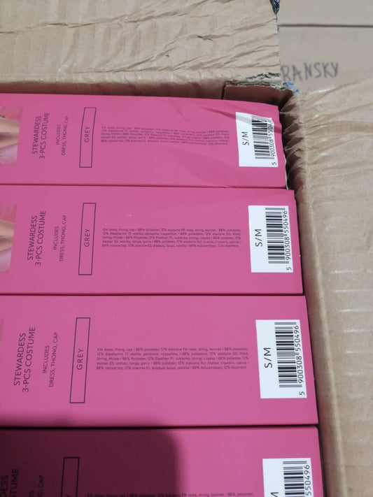 Еротичний костюм стюардеси Obsessive Stewardess 3 pcs grey S/M (м'ята упаковка!!!)