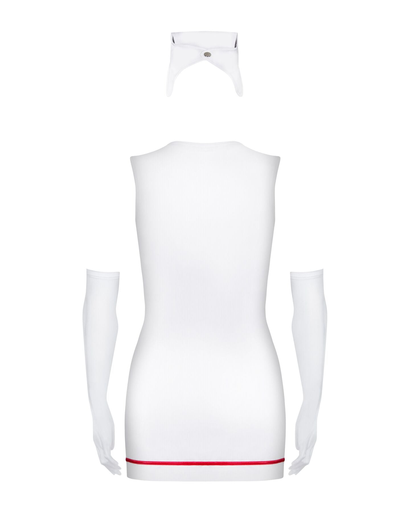 Еротичний костюм медсестри Obsessive Emergency dress S/M, white, сукня, стринги, рукавички, чепчик, стетоскоп