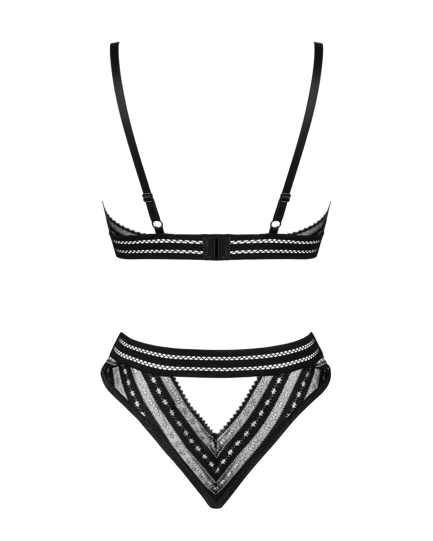 Комплект білизни Obsessive Natilya 2-pcs set M/L, black, бюстгальтер, трусики